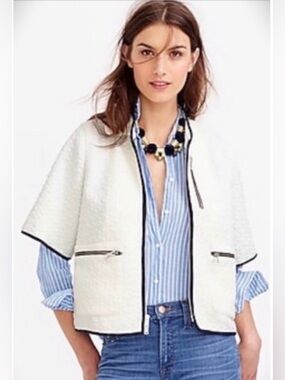 J. Crew Cropped Matelasse Textured Jacket